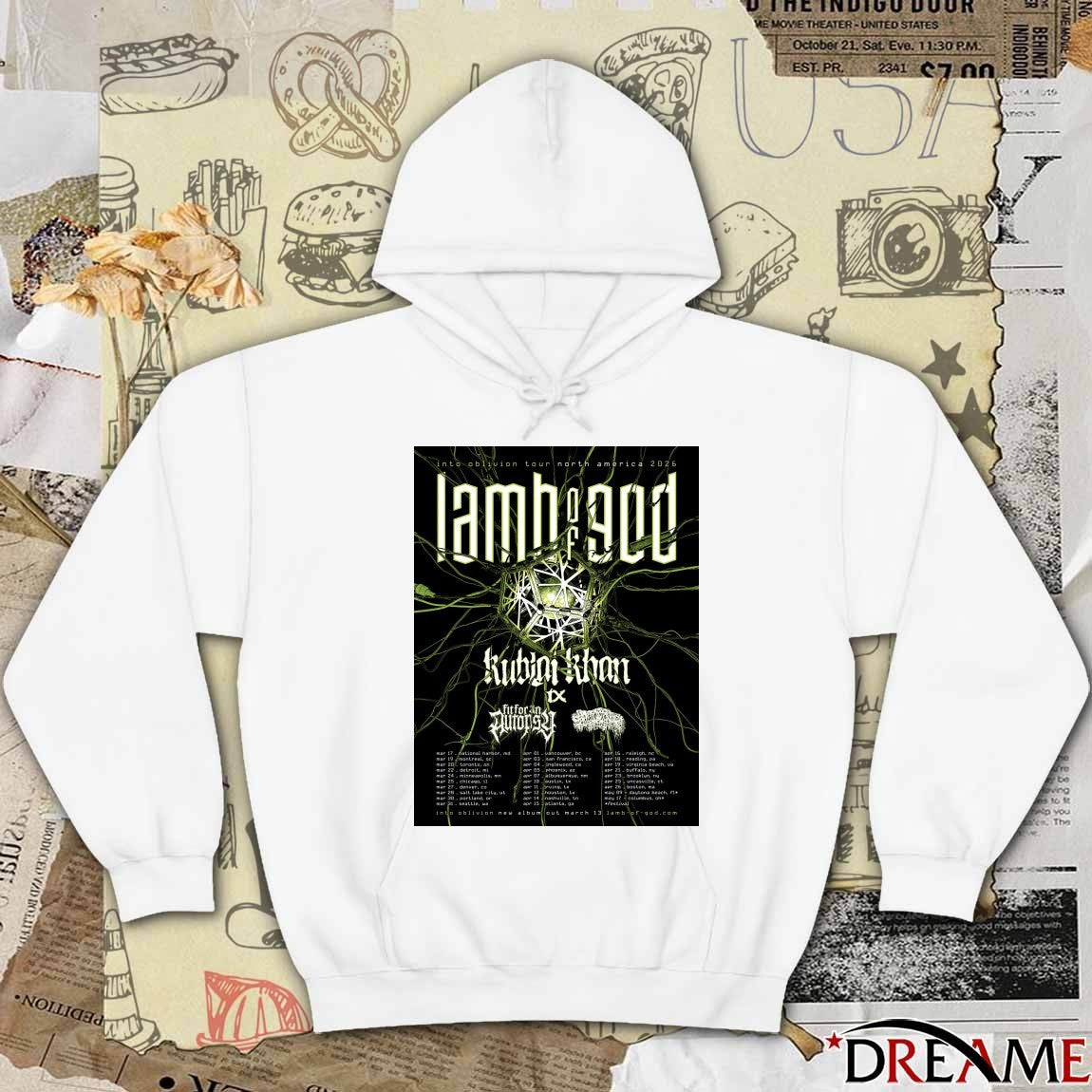 Into Oblivion Tour North America 2026 March 17 – May 17 Poster t-shirt
