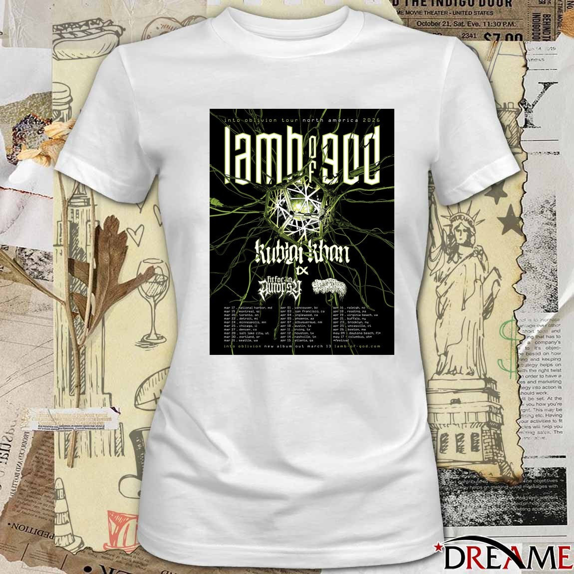 Into Oblivion Tour North America 2026 March 17 – May 17 Poster t-shirt