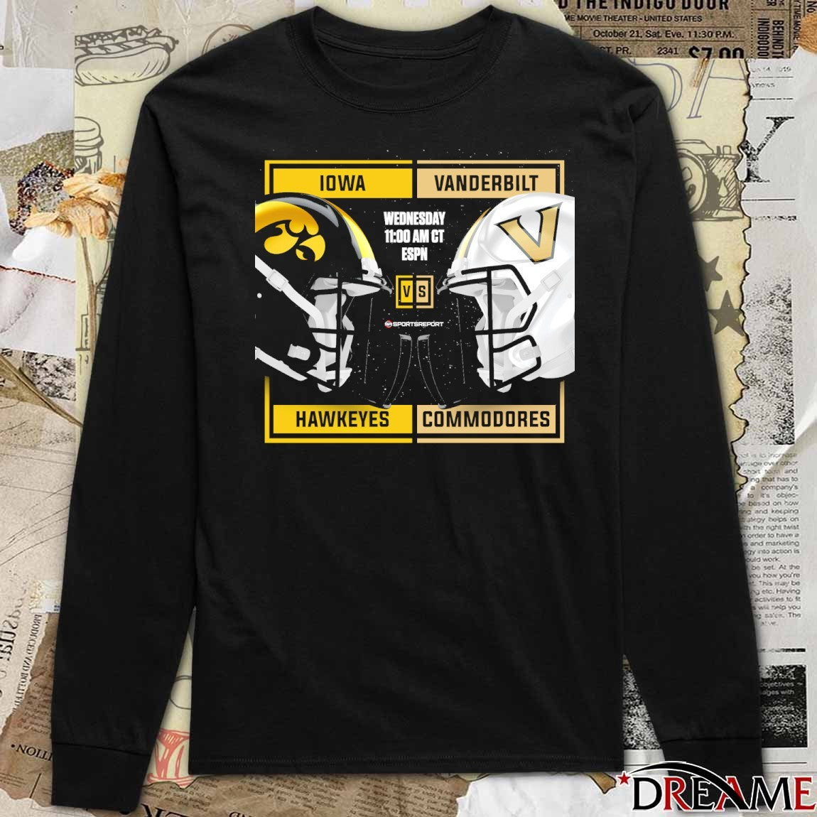 Iowa Hawkeyes Vs Vanderbilt Commodores 2025 ReliaQuest Bowl Head To Head Helmets t-shirt