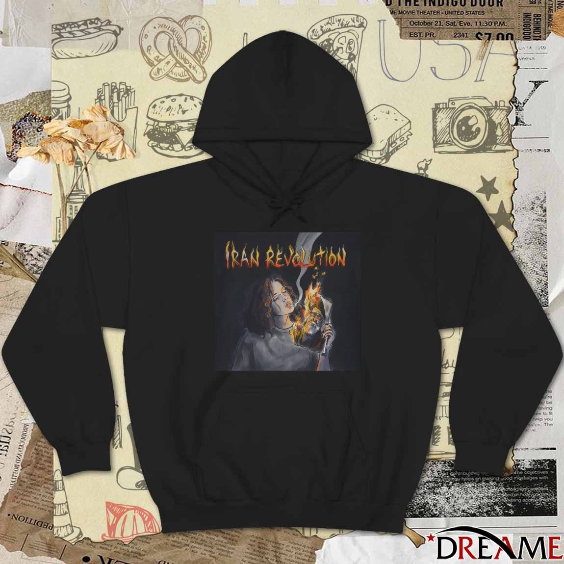 Iran Revolution Iranian Lady Burning Khamenei Photo t-shirt