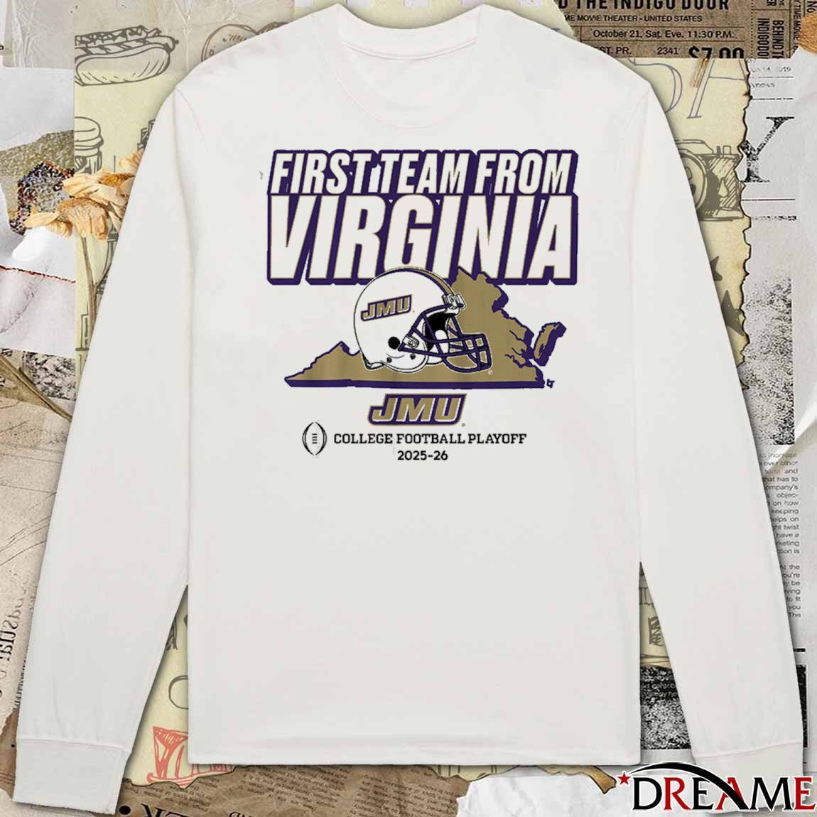 JMU James Madison Dukes Football 2025-26 CFP’s First Team From Virginia t-shirt