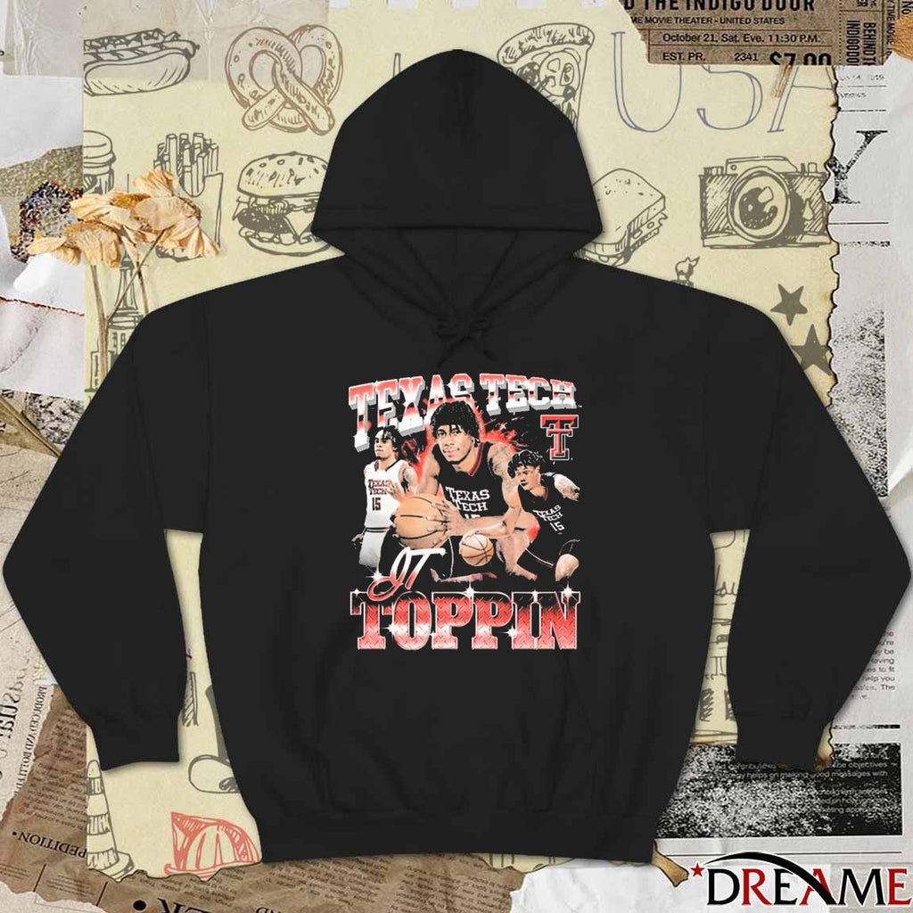 JT Toppin Texas Tech Red Raiders Basketball 90s NCAA t-shirt