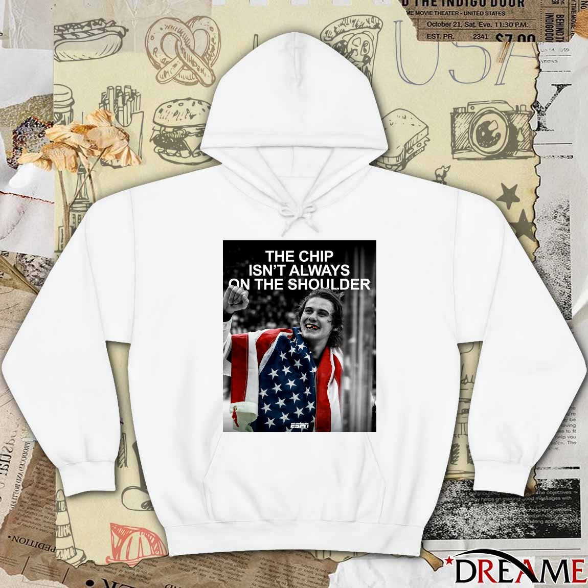 Jack Hughes The Chip Isn’t Always On The Shoulder Team USA t-shirt