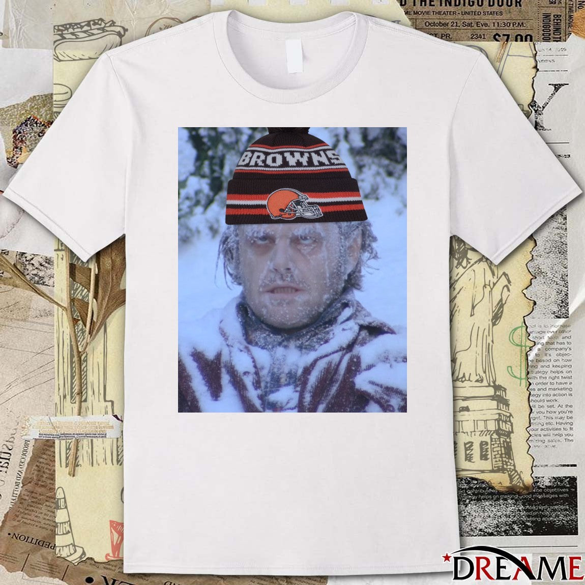 Jack Torrance is waiting for his Cleveland Browns beanie Frozen Meme t-shirt