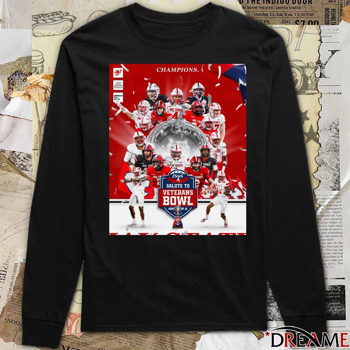 Jacksonville State Gamecocks football Champions IS4S Salute to Veterans Bowl Montgomery AL Poster t-shirt