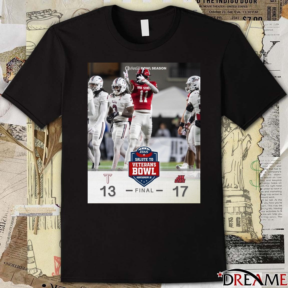 Jacksonville State defeated Troy Final Score 17 – 13 IS4S Salute to Veterans Bowl 2025 Poster t-shirt