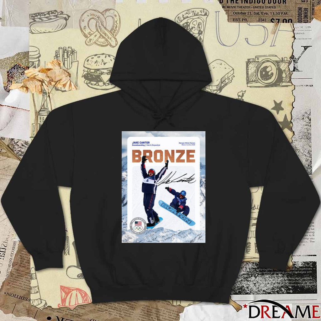 Jake Canter Snowboarding Olympic Winter Games Milano Cortina 2026 Bronze Signature t-shirt