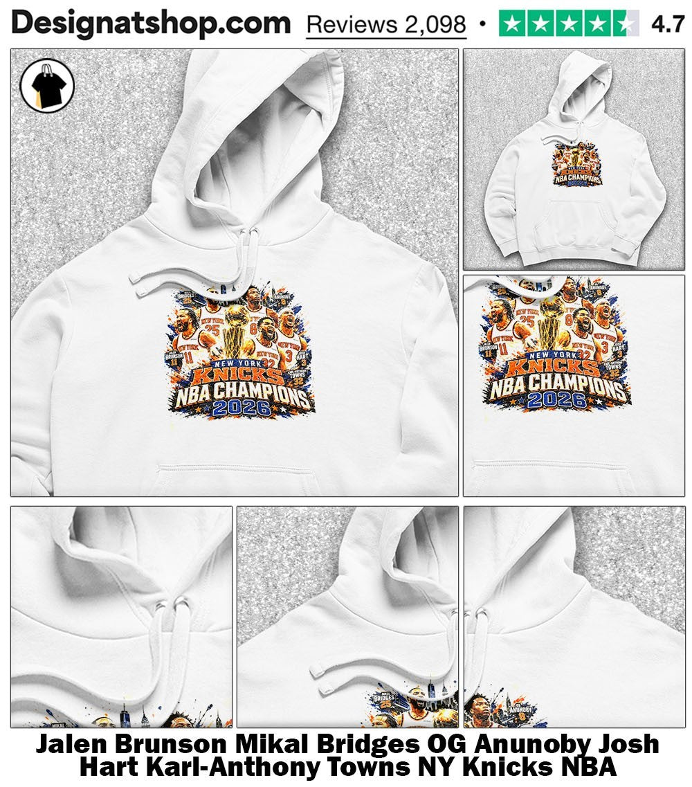 Jalen Brunson Mikal Bridges OG Anunoby Josh Hart Karl-Anthony Towns NY Knicks NBA Champions 2026 shirt