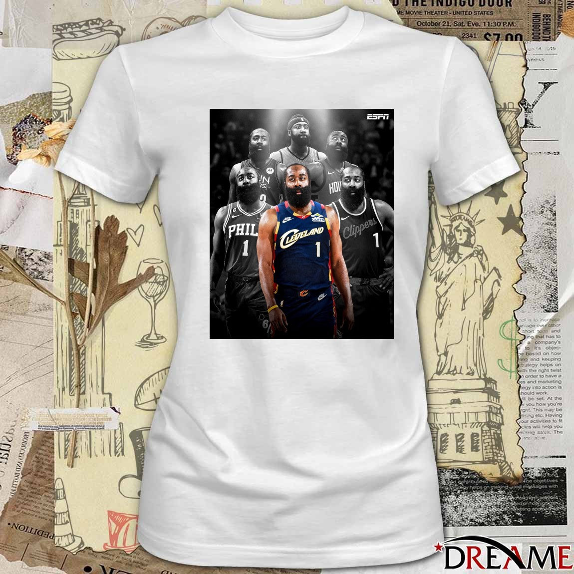 James Harden Cleveland Cavalier Sixth Team In His NBA Career Poster t-shirt