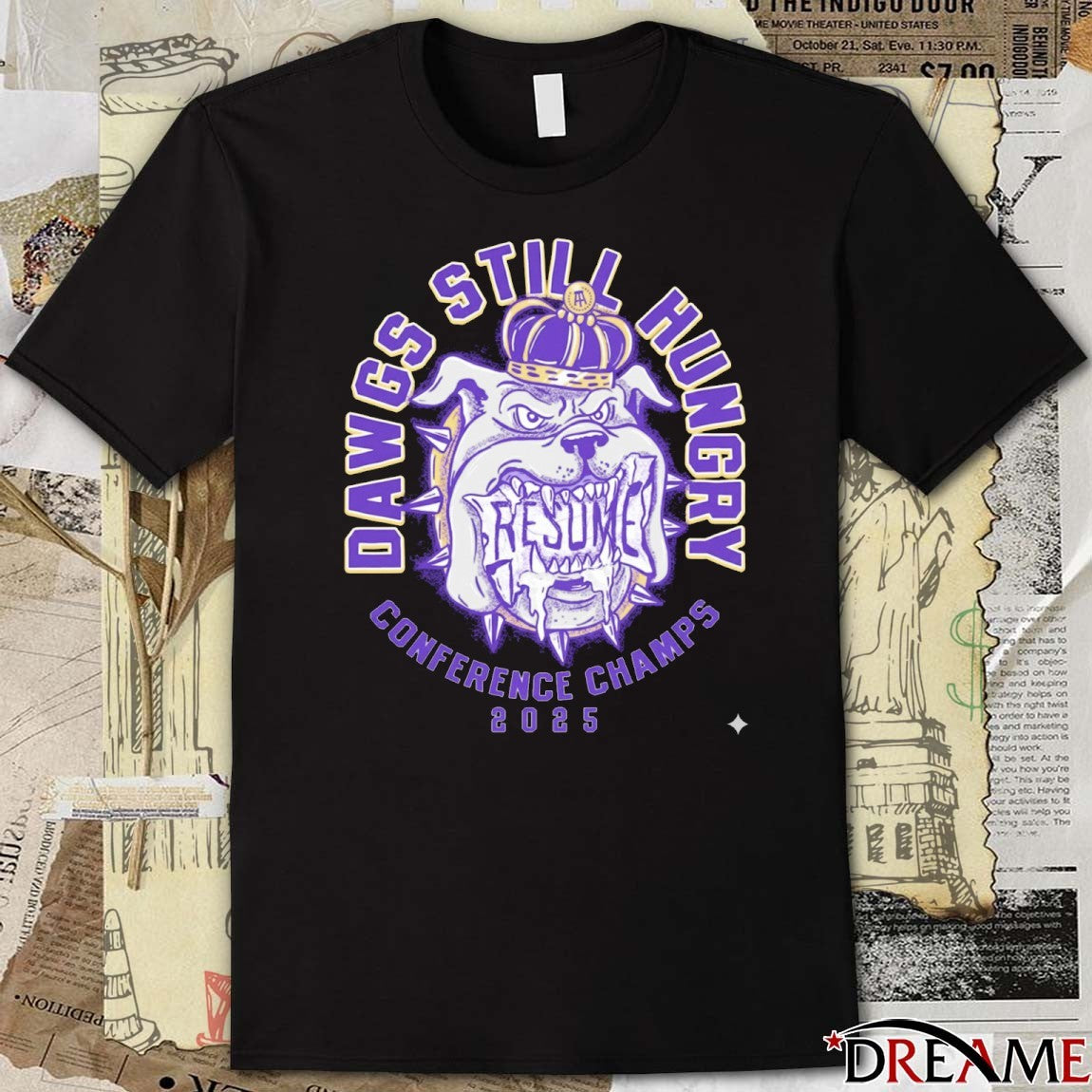 James Madison Dukes Resume Dawgs Still Hungry Conference Champs 2025 t-shirt