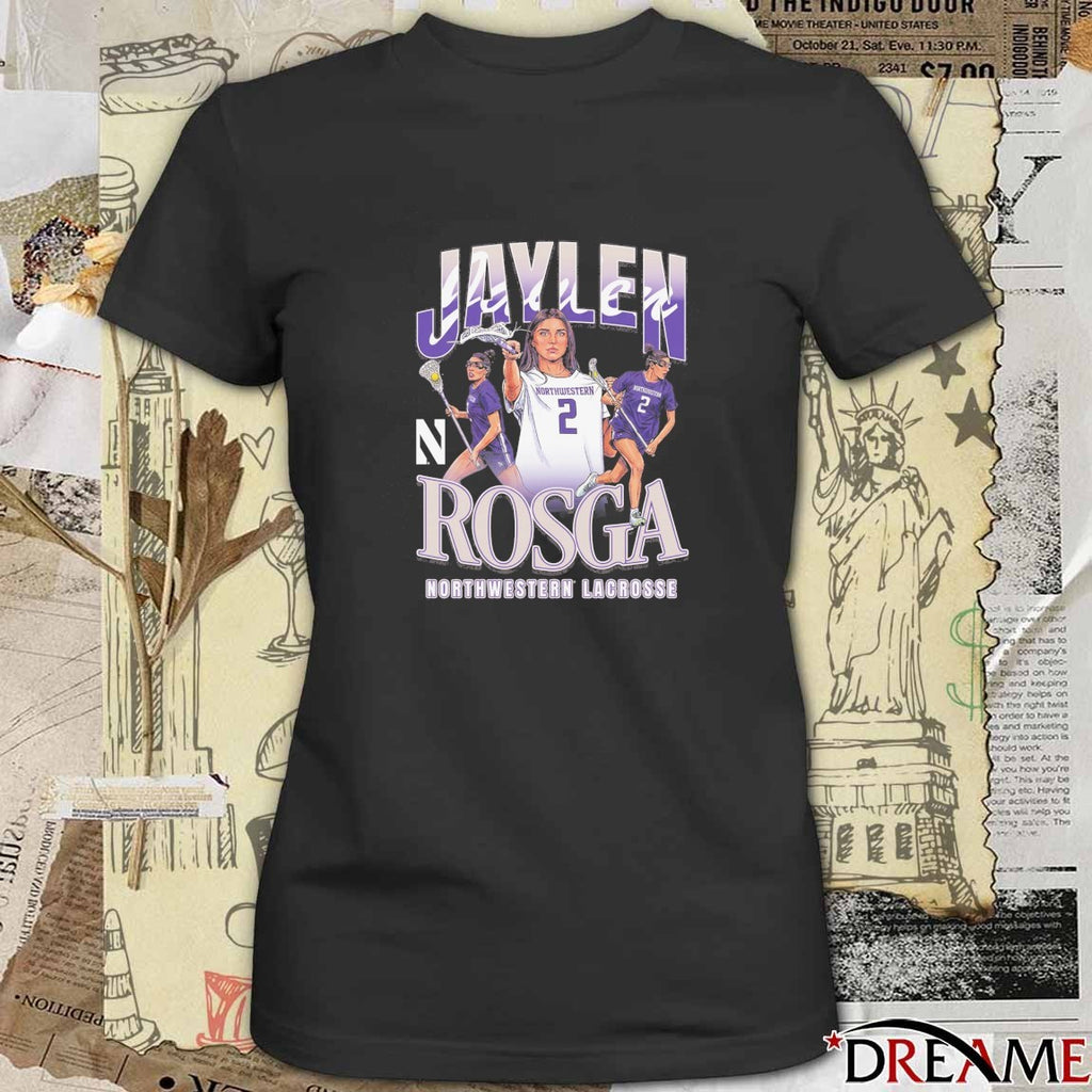 Jaylen Rosga Northwestern Wildcats Lacrosse 90s Graphic t-shirt