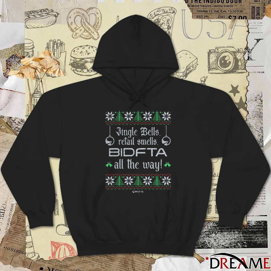 Jingle Bells Retail Smells BidFTA All The Way Holiday Ugly Christmas Sweater 2025 t-shirt