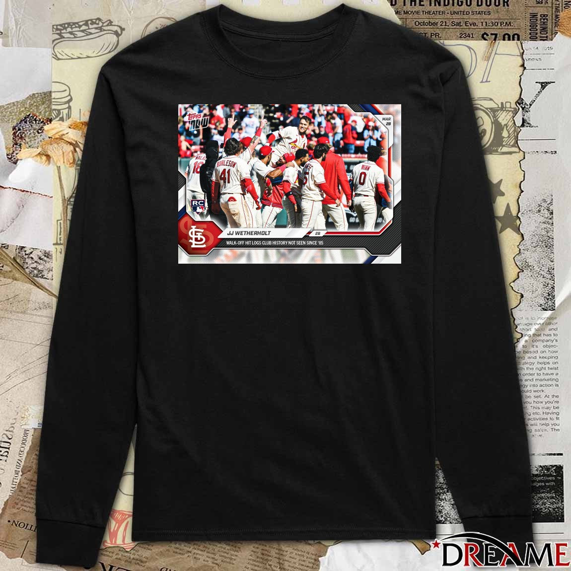 Jj Wetherholt Recorded A Walk-off Hit That Made Club History St. Louis Cardinals t-shirt