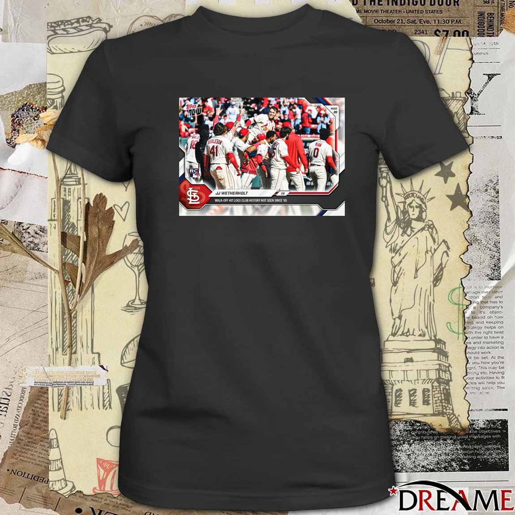 Jj Wetherholt Recorded A Walk-off Hit That Made Club History St. Louis Cardinals t-shirt