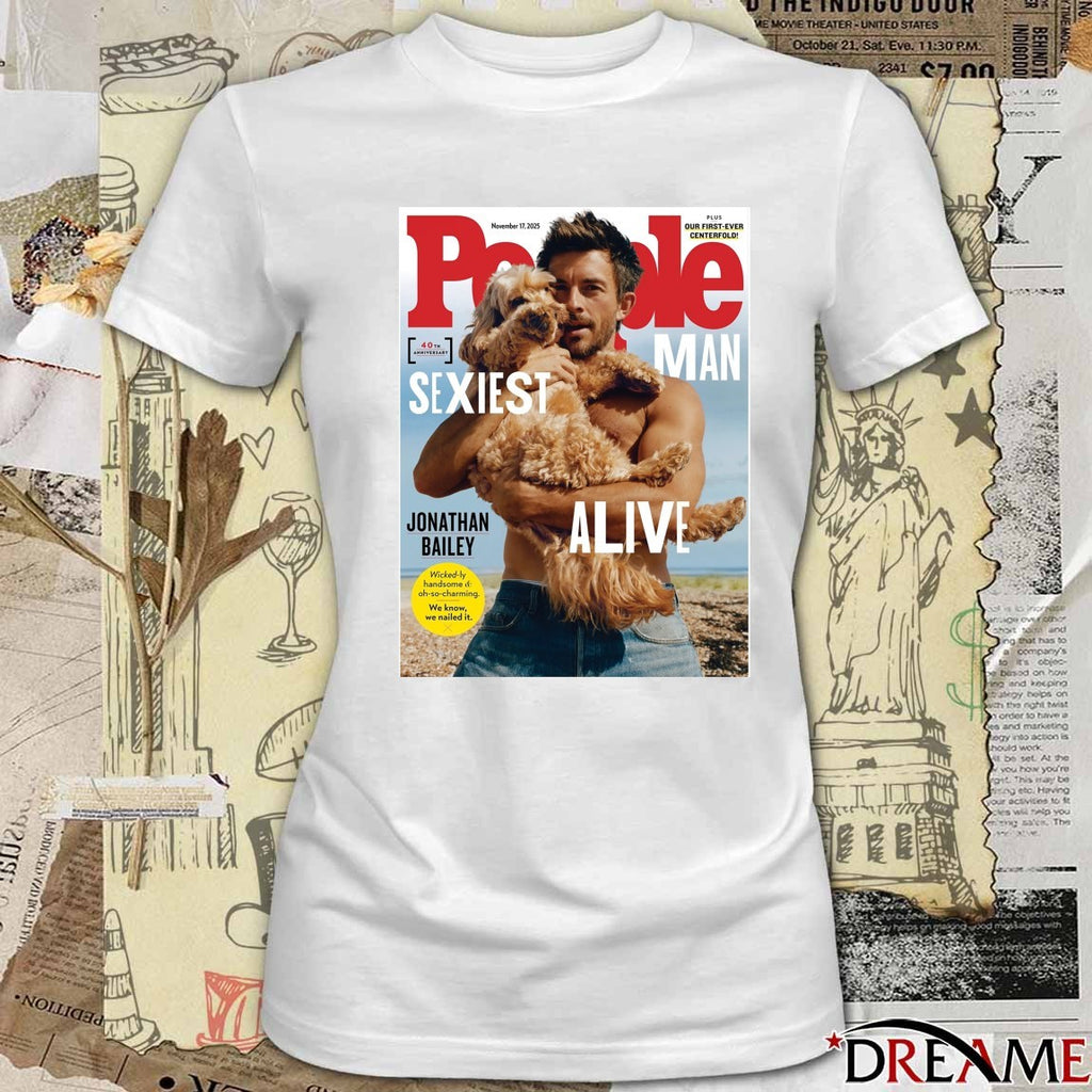 Jonathan Bailey People Magazines November 17 2025 Sexiest Man Alive 40th Anniversary Poster t-shirt