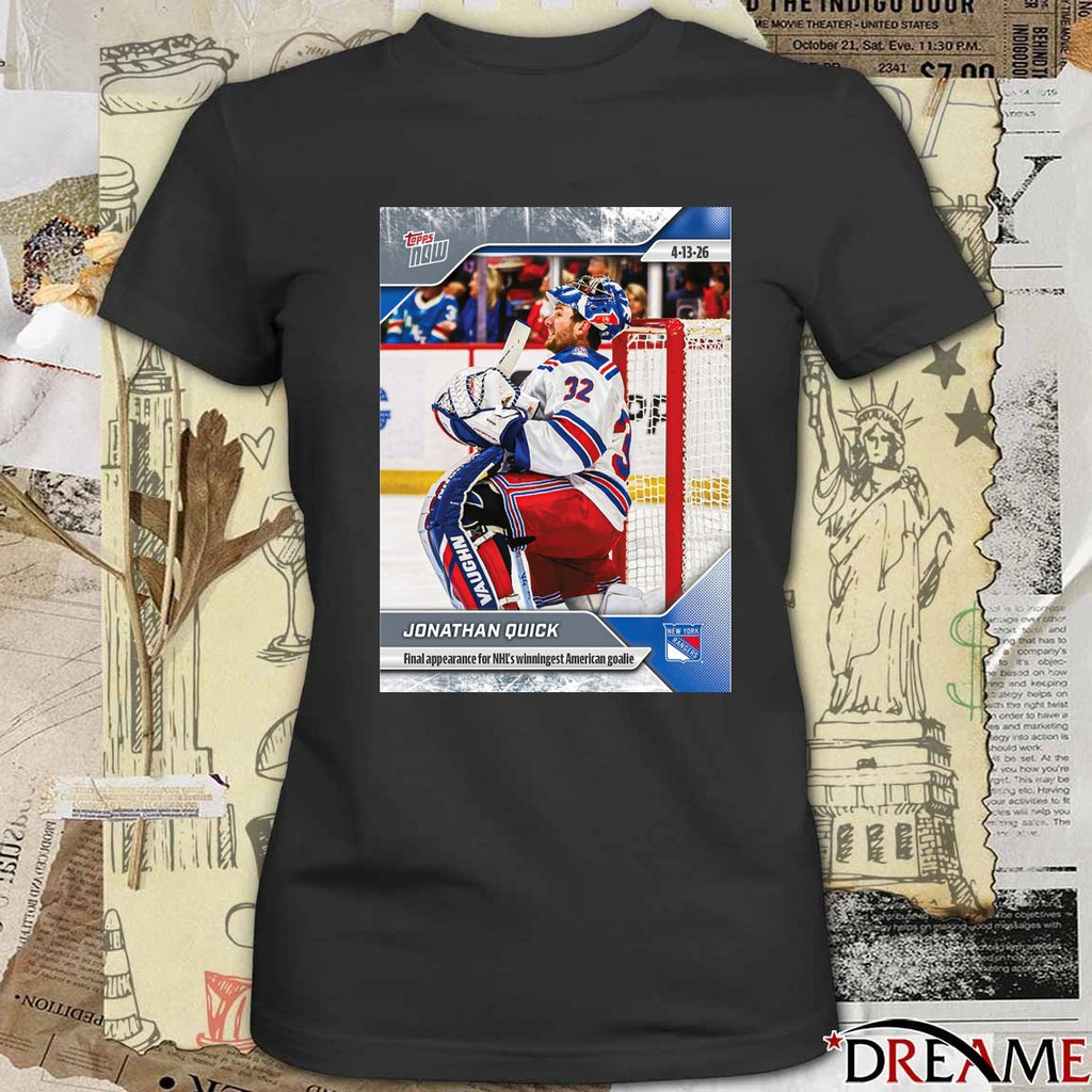 Jonathan Quick Final Appearance For NHL’s Winningest American Goalie 2025-26 NHL Topps NOW t-shirt