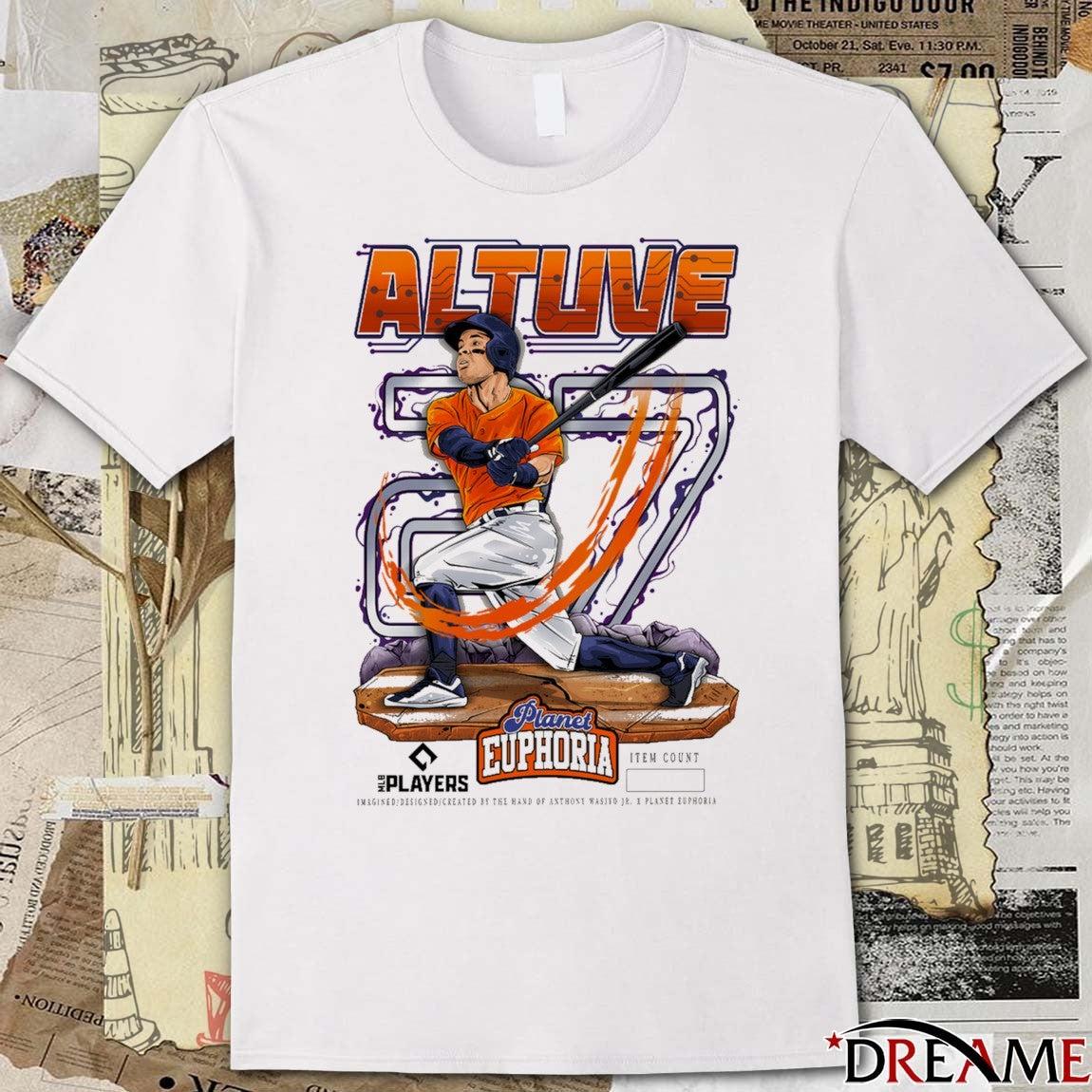 Jose Altuve Houston Astros MLB 2026 Planet Euphoria Art t-shirt