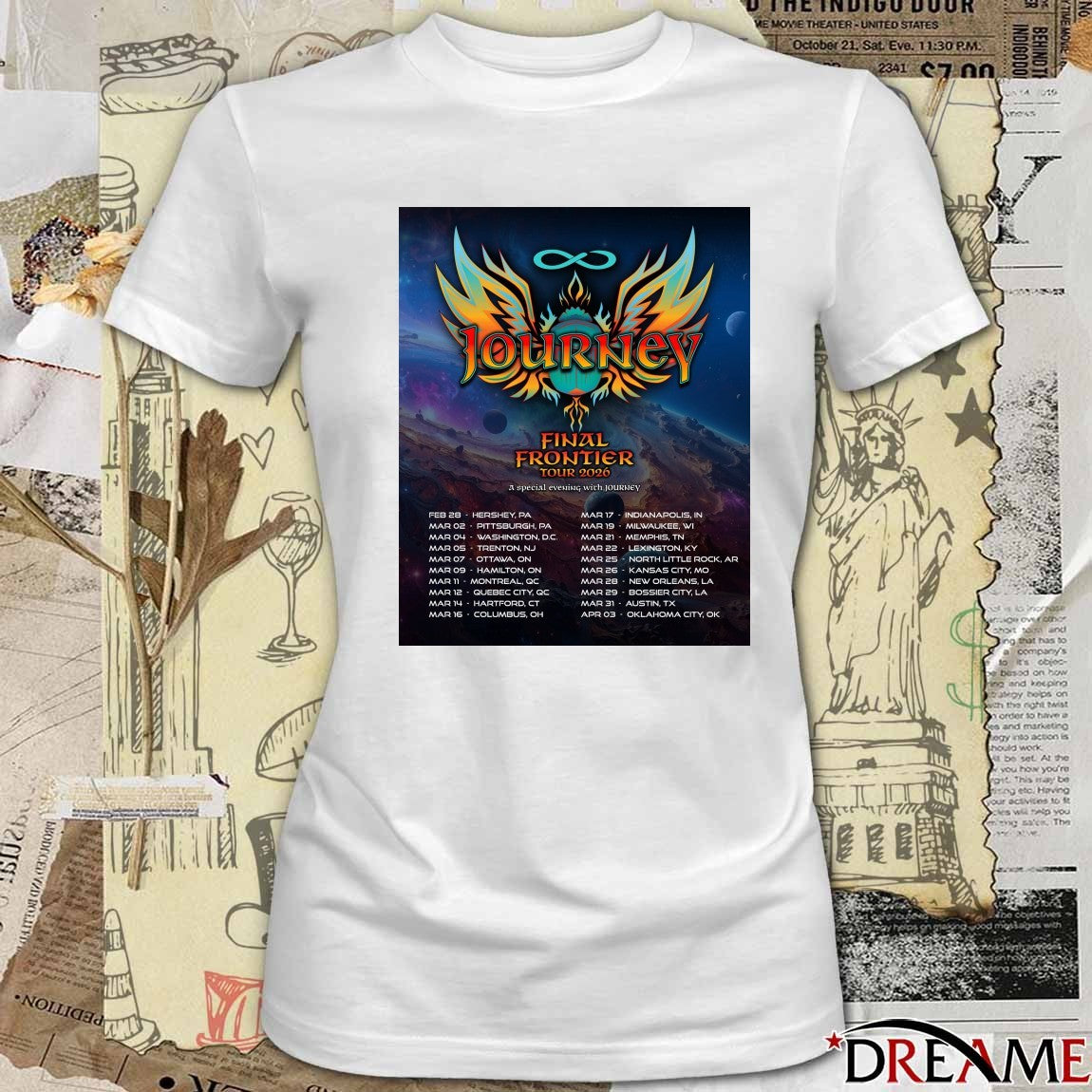 Journey Final Frontier Tour 2026 February 28 – April 03 Poster t-shirt