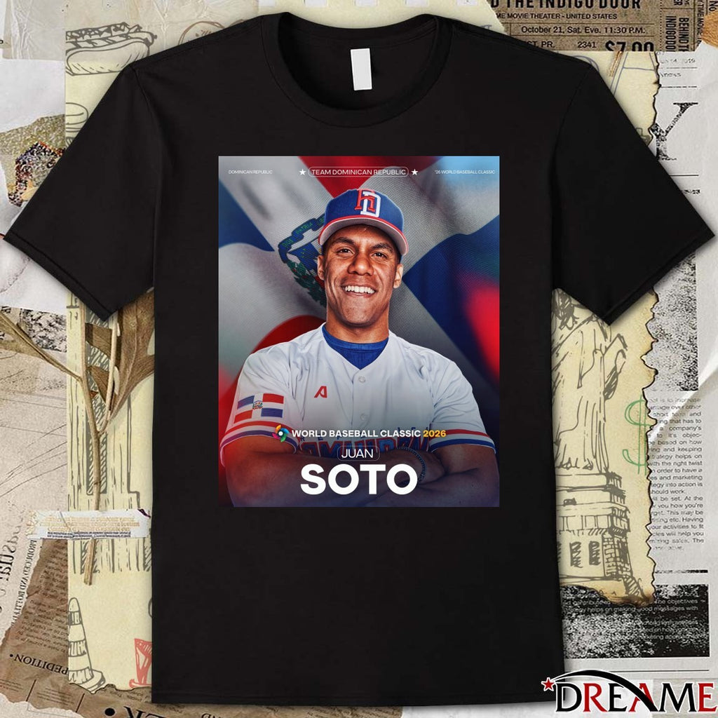 Juan Soto Team Dominican Republic World Baseball Classic 2026 Poster t-shirt