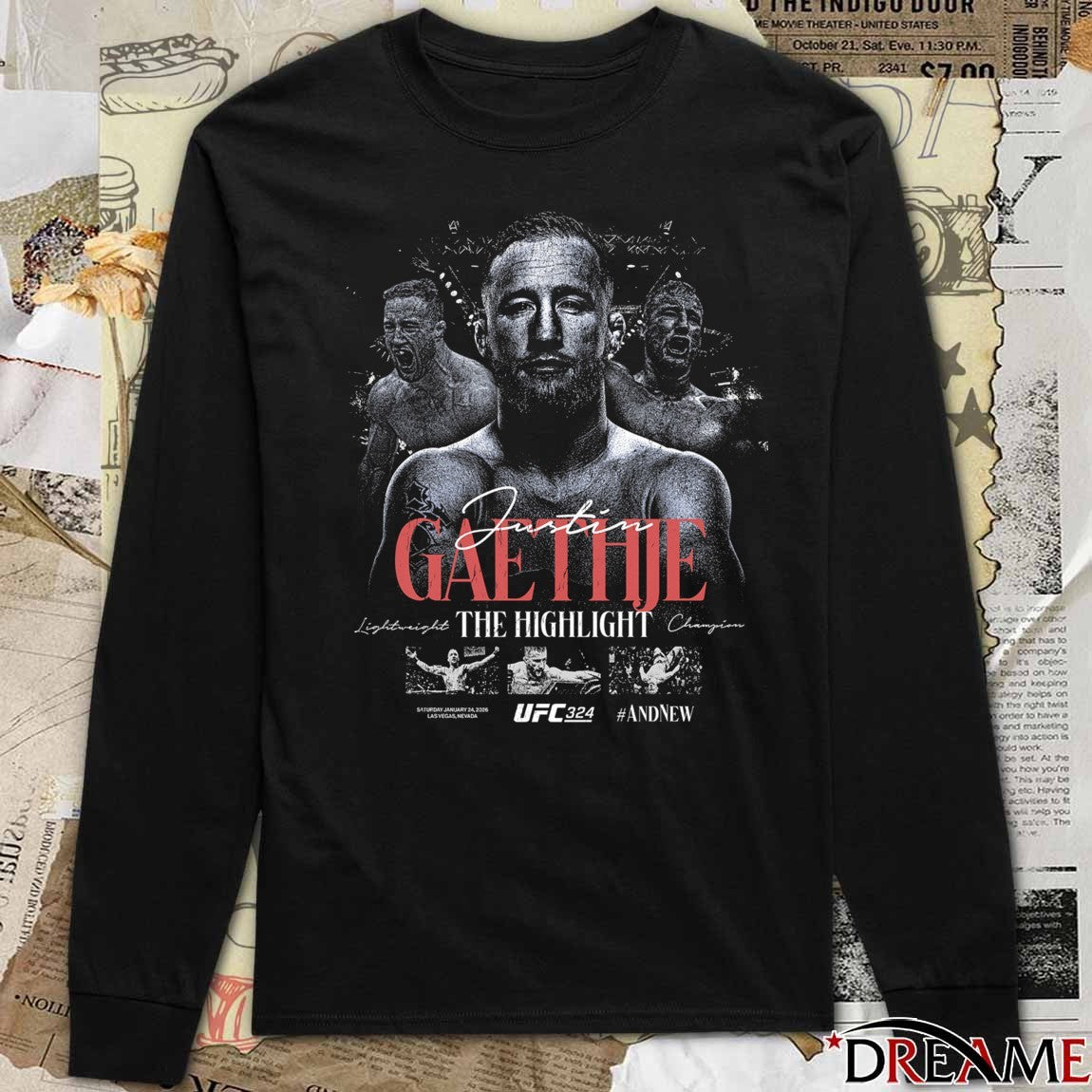 Justin Gaethje UFC 324 #AndNew Interim Lightweight Champion t-shirt