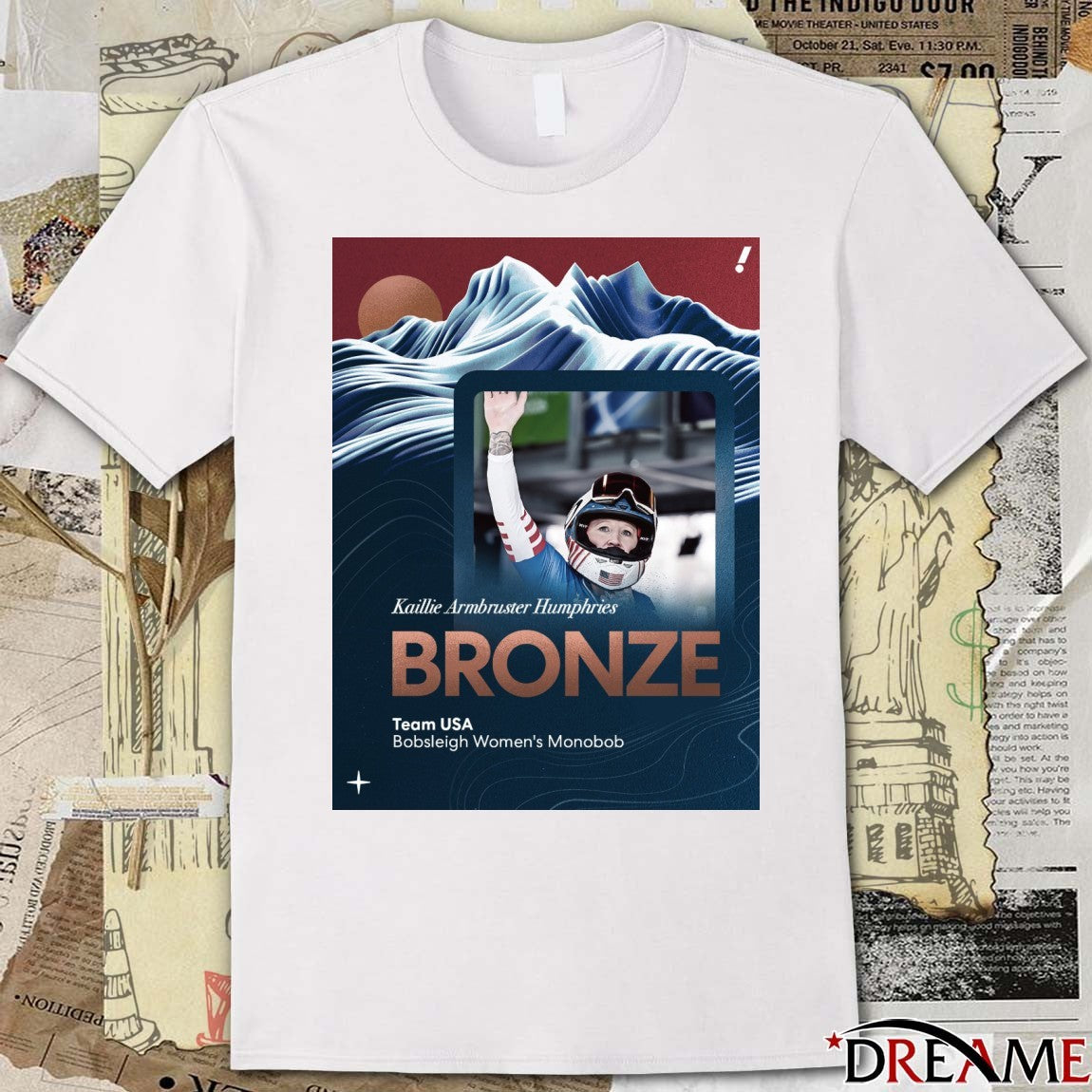 Kaillie Armbruster Humphries BRONZE Team USA Bobsleigh Women’s Monobob t-shirt