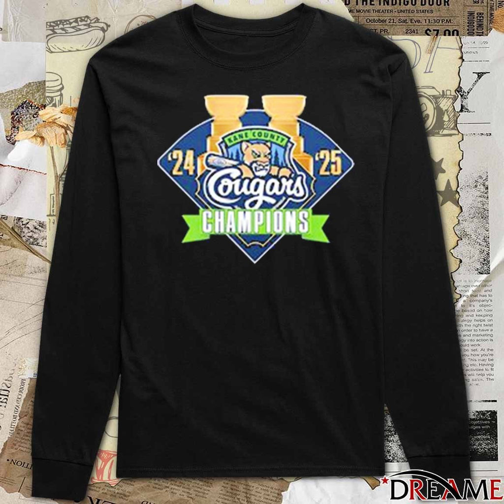 Kane County Cougars 2024 – 2025 Champions Logo t-shirt