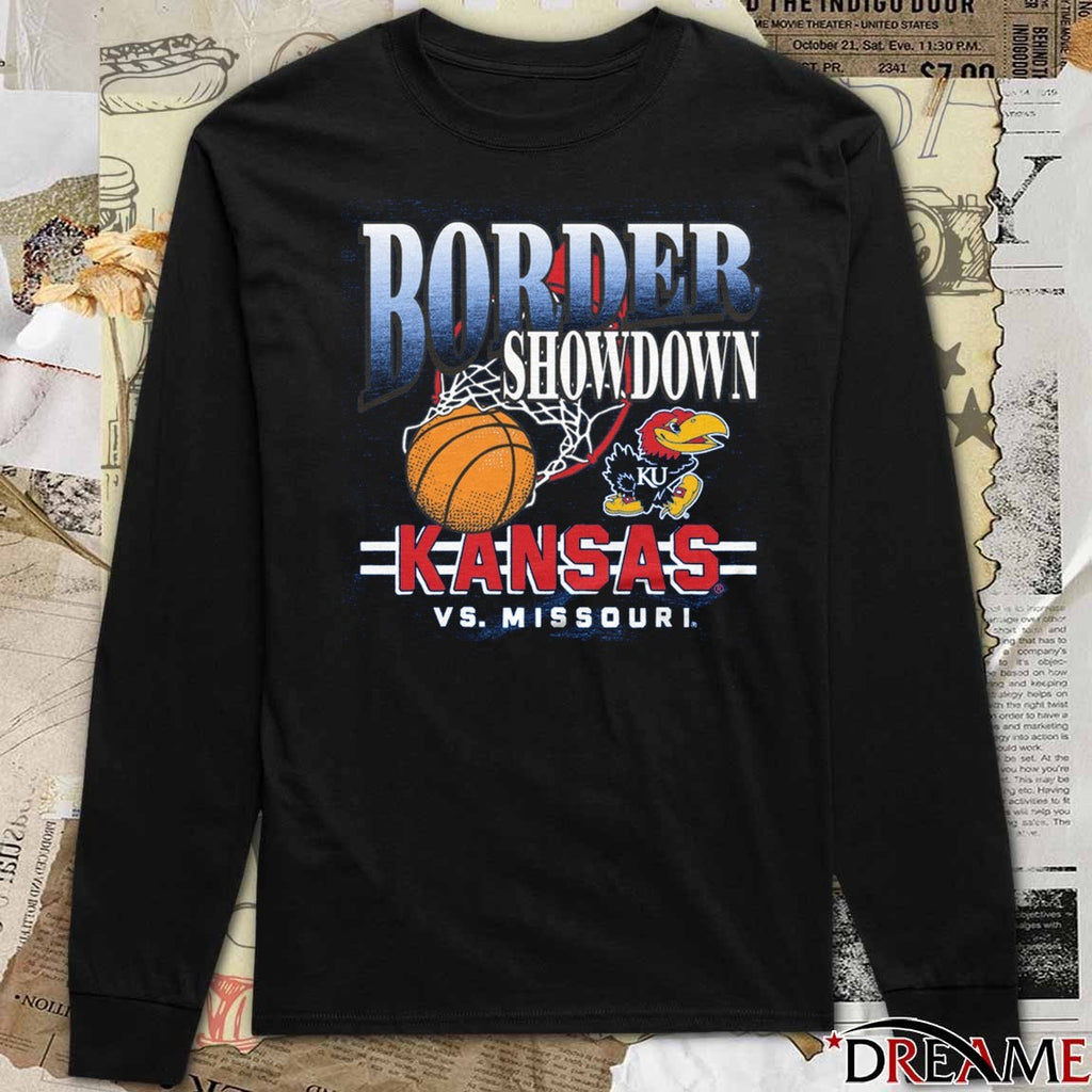 Kansas Jayhawks Vs Missouri Tigers Basketball Border Showdown 2025 t-shirt