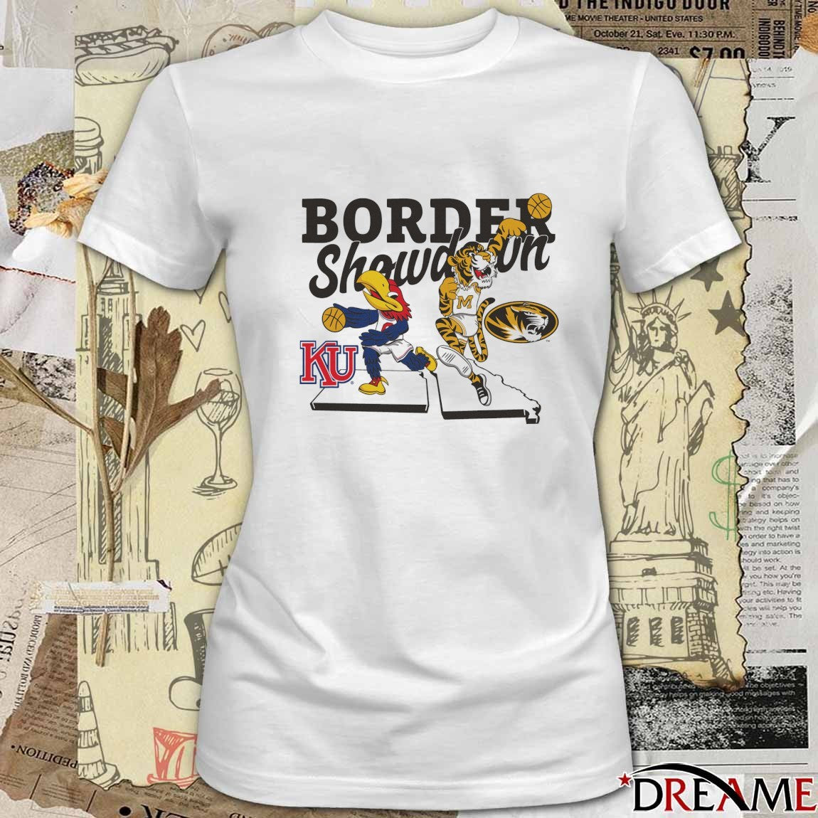 Kansas Jayhawks Vs Missouri Tigers Border Showdown Mascots 2025 t-shirt