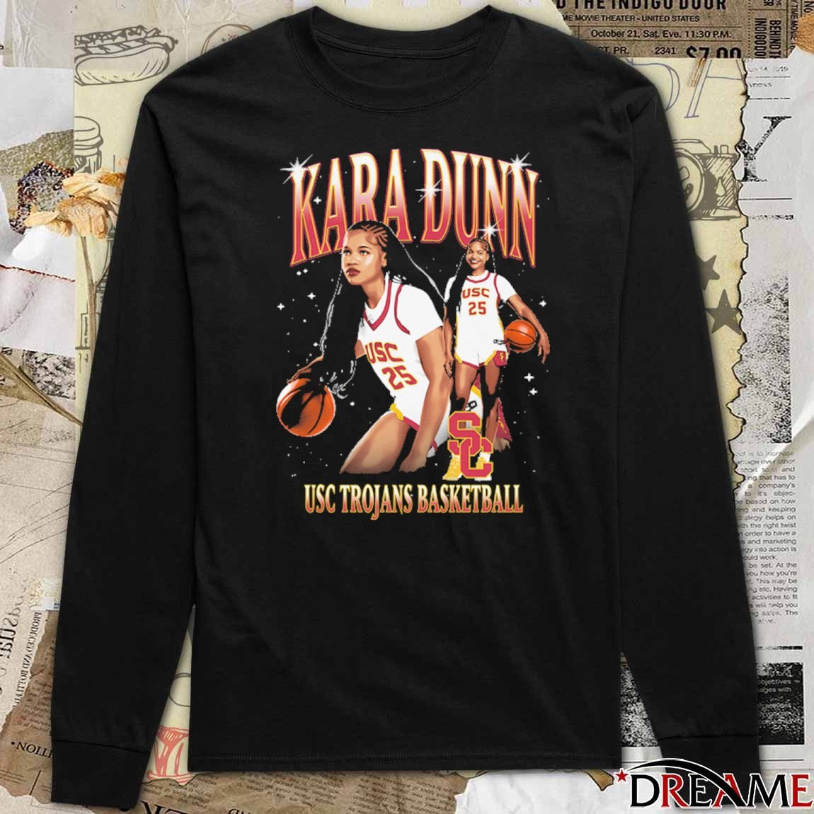 Kara Dunn Retro 90s USC Trojans Basketball t-shirt
