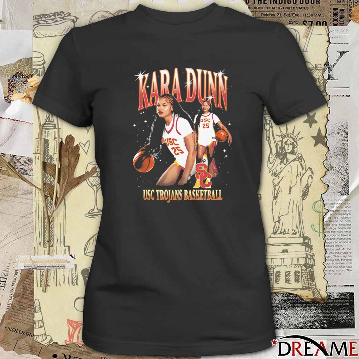Kara Dunn Retro 90s USC Trojans Basketball t-shirt