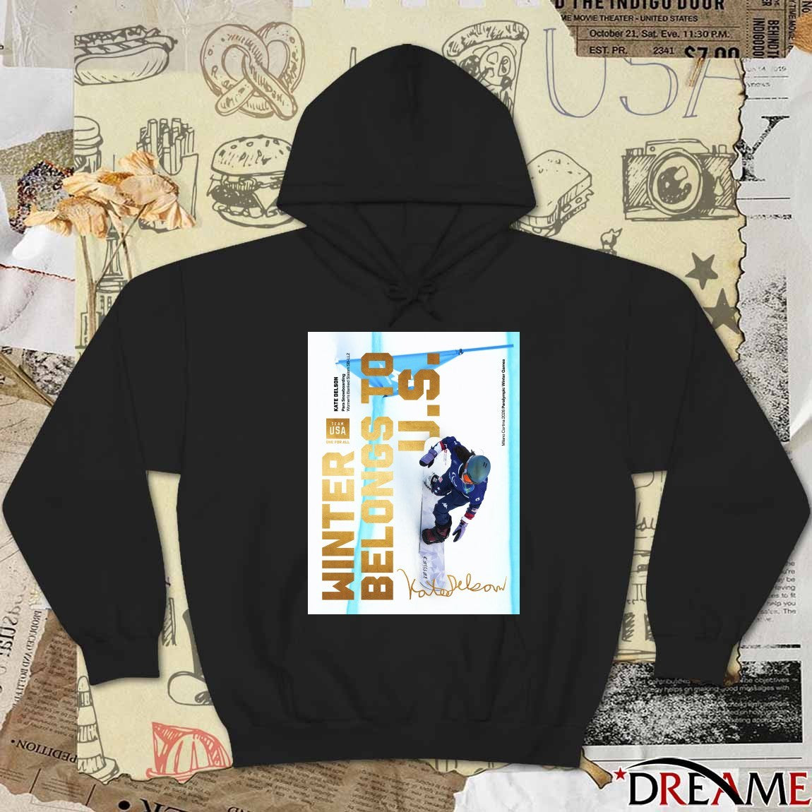 Kate Delson Para Snowboard Banked Slalom For Team USA Winter Belong To US Signature Poster t-shirt