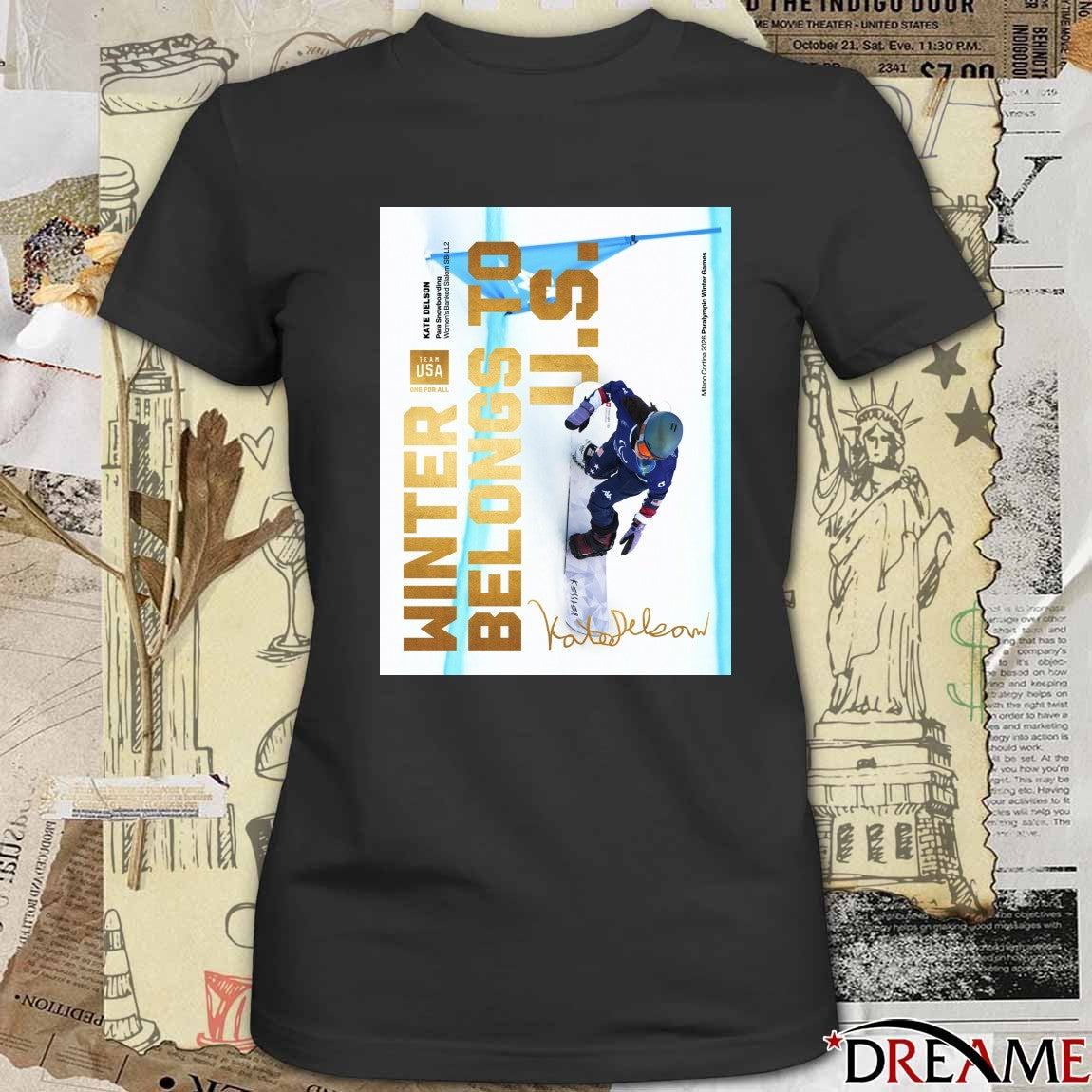 Kate Delson Para Snowboard Banked Slalom For Team USA Winter Belong To US Signature Poster t-shirt