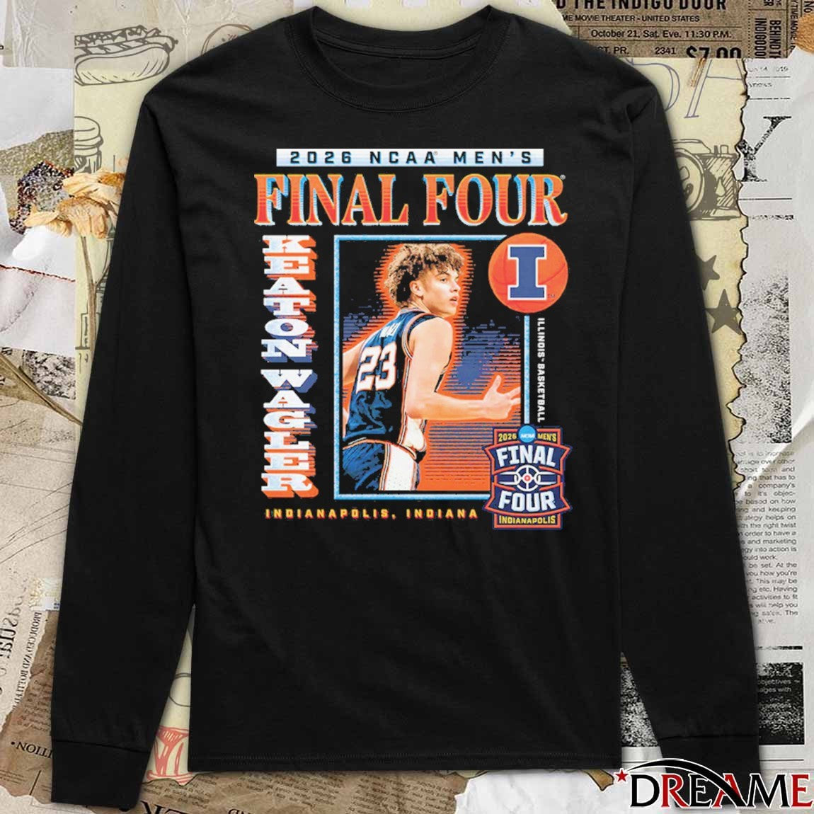 Keaton Wagler 2026 NCAA Final Four Illinois Fighting Illini Men’s Basketball Indianapolis t-shirt