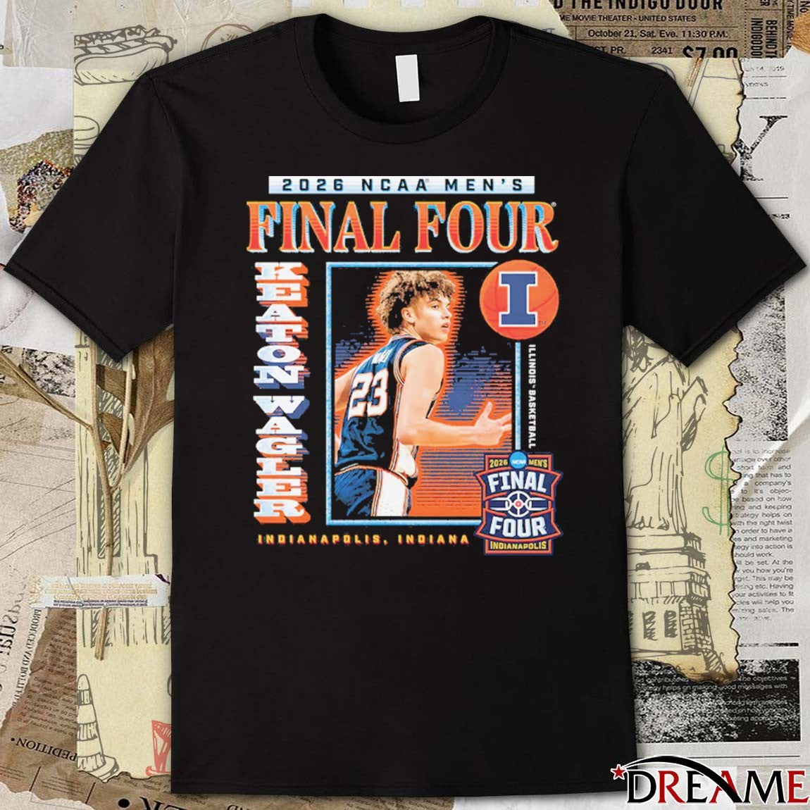 Keaton Wagler 2026 NCAA Final Four Illinois Fighting Illini Men’s Basketball Indianapolis t-shirt