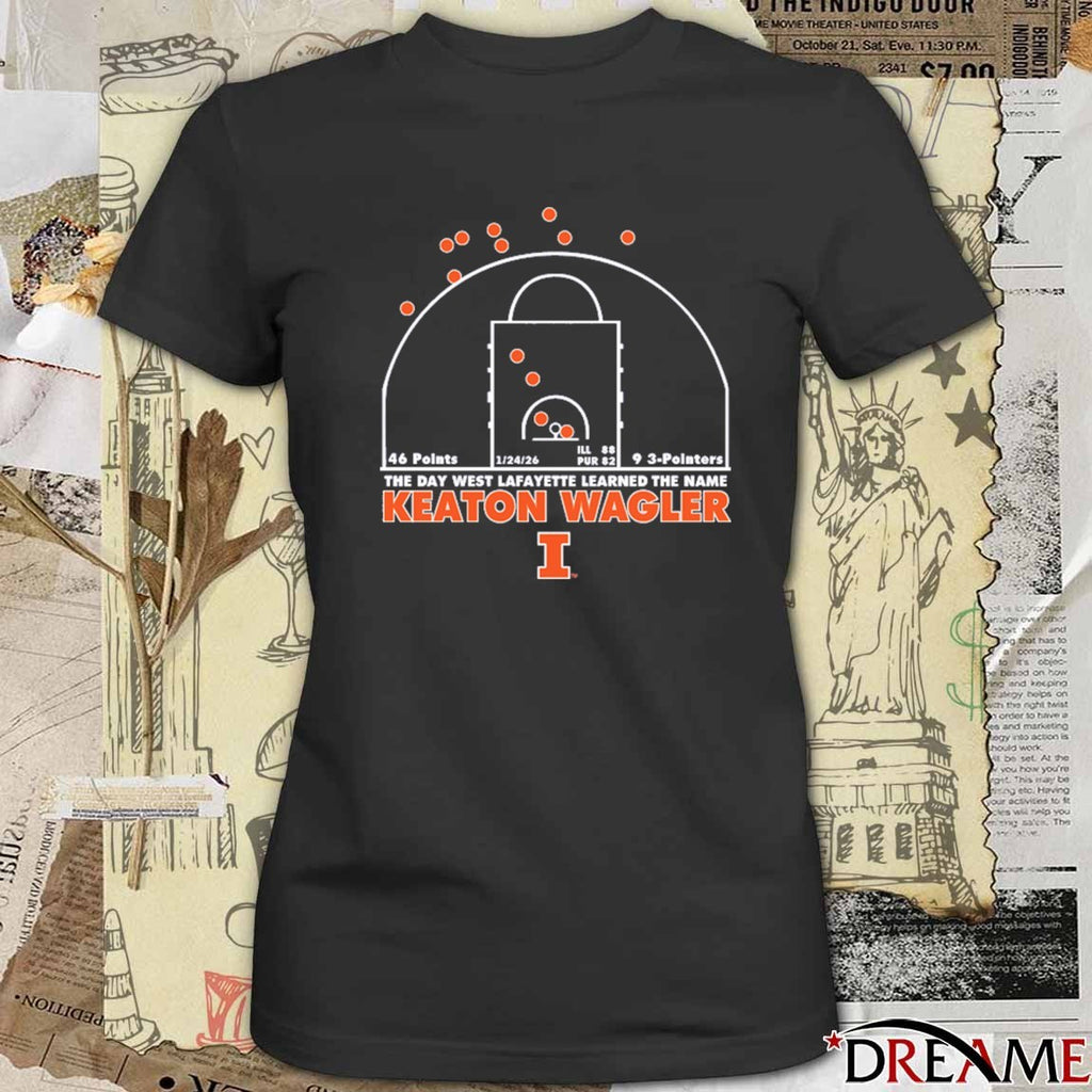 Keaton Wagler The Day West Lafayette Learned The Name Scoring Record Illinois t-shirt