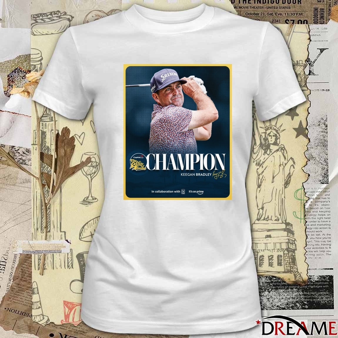 Keegan Bradley 2025 Capital One The Match Skins Game Signature Poster t-shirt