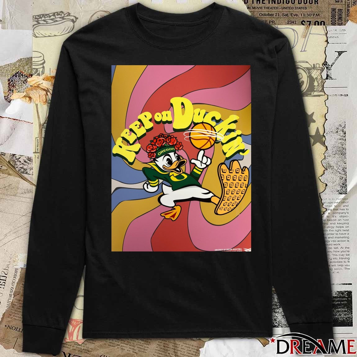 Keep on Duckin’ Oregon Duck Donald Duck Character Mascot Poster t-shirt