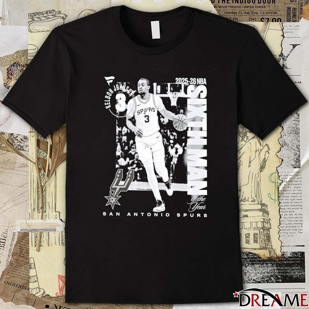 Keldon Johnson San Antonio Spurs 2025-26 NBA Sixth Man Of The Year Legacy t-shirt
