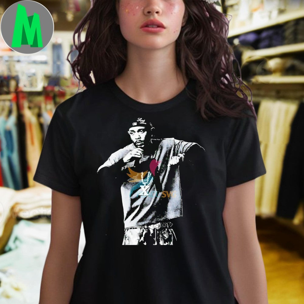Kendrick Lamar Black And White Rap Pose Concert Style Shirt