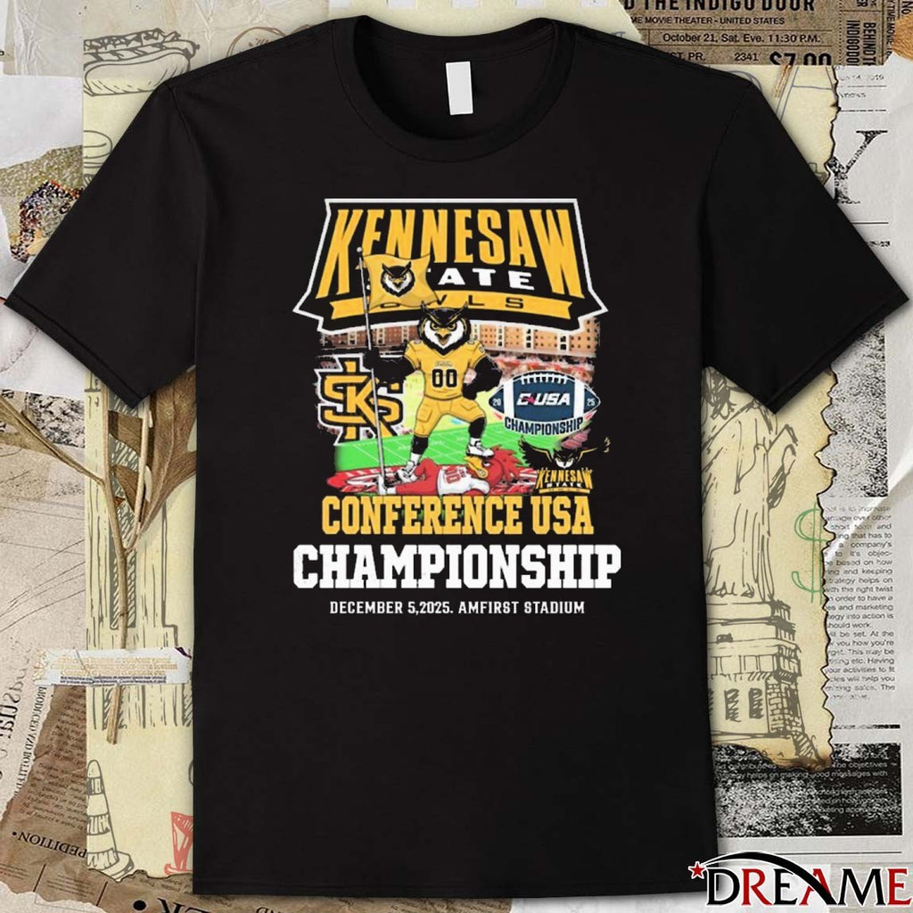 Kennesaw State Owls Conference USA Championship December 5 2025 Amfirst Stadium Mascot t-shirt