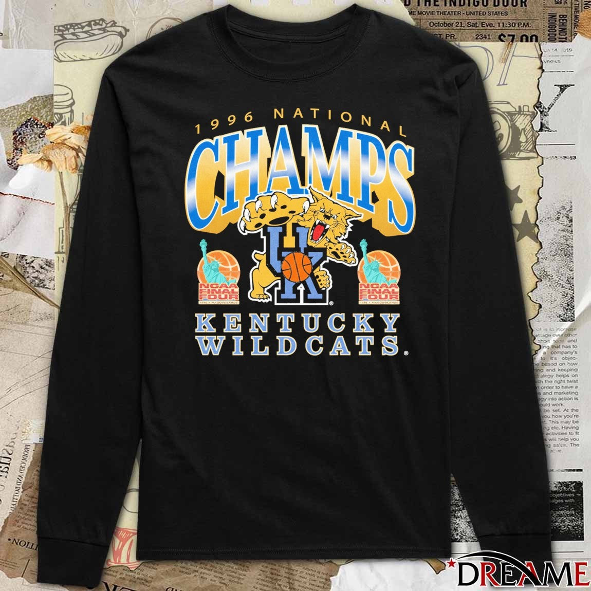 Kentucky Wildcats 1996 National Champions Heavy NCAA Final Four t-shirt
