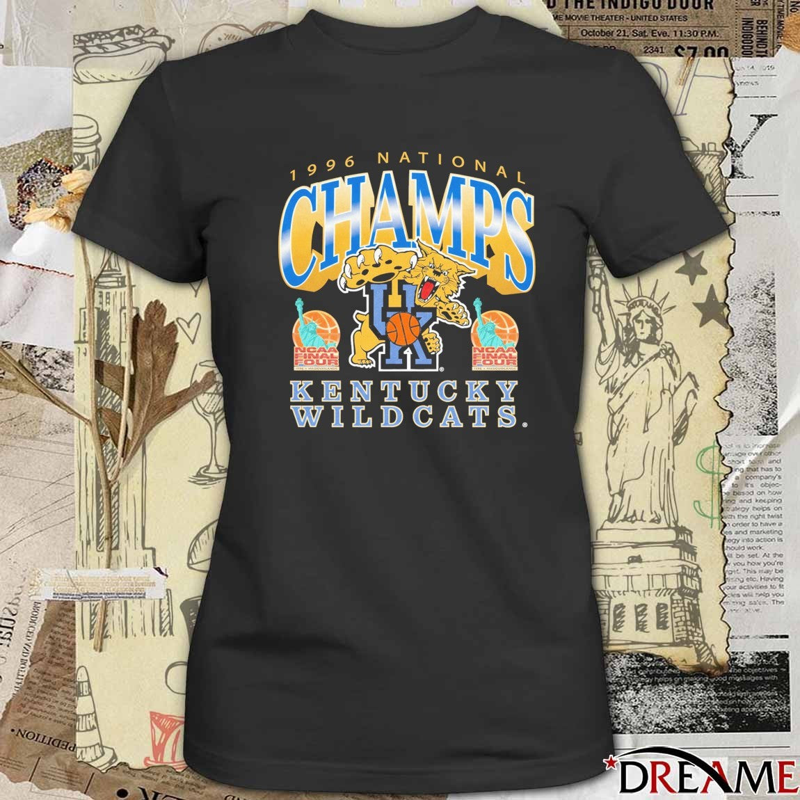 Kentucky Wildcats 1996 National Champions Heavy NCAA Final Four t-shirt