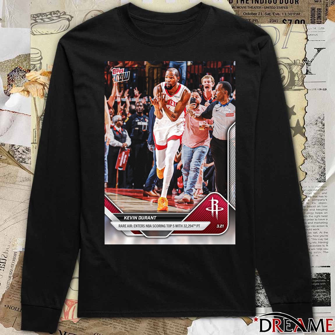 Kevin Durant Rare Air Enters NBA Scoring Top 5 2025-26 Bowman U NOW Basketball Card t-shirt
