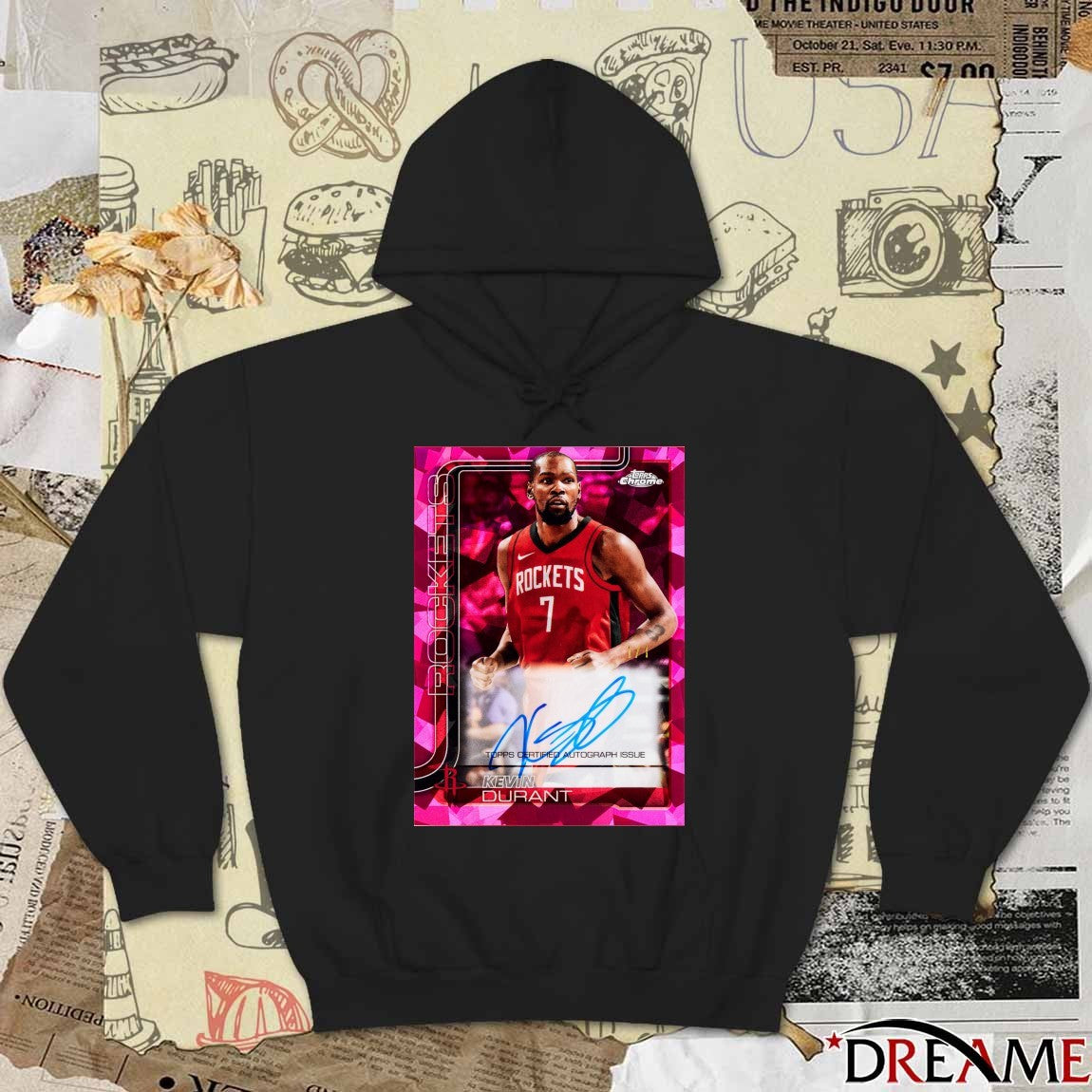 Kevin Durant Rockets Topps Certified Autograph Issue 2026 Series 1 Signature Card t-shirt