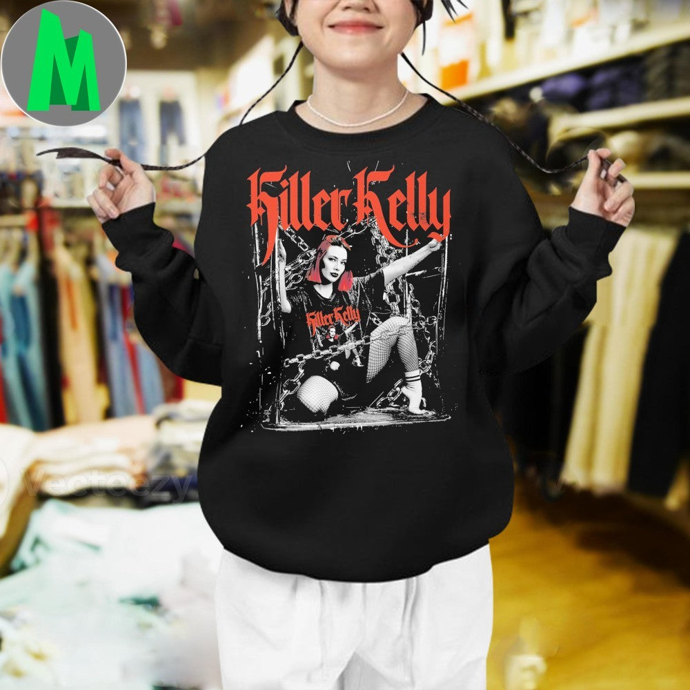 Killer Kelly Chained Wrestler Red Hair Graphic T-Shirt