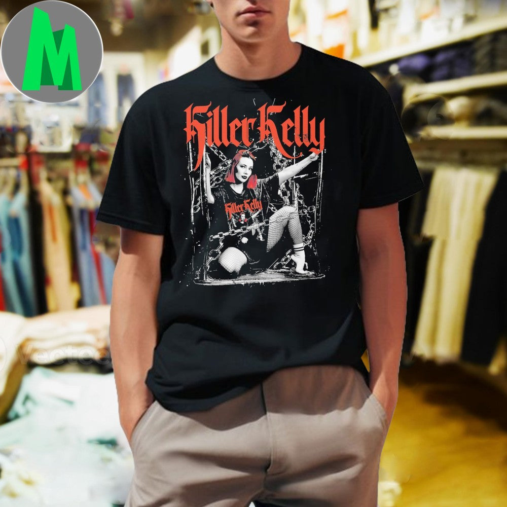 Killer Kelly Chained Wrestler Red Hair Graphic T-Shirt