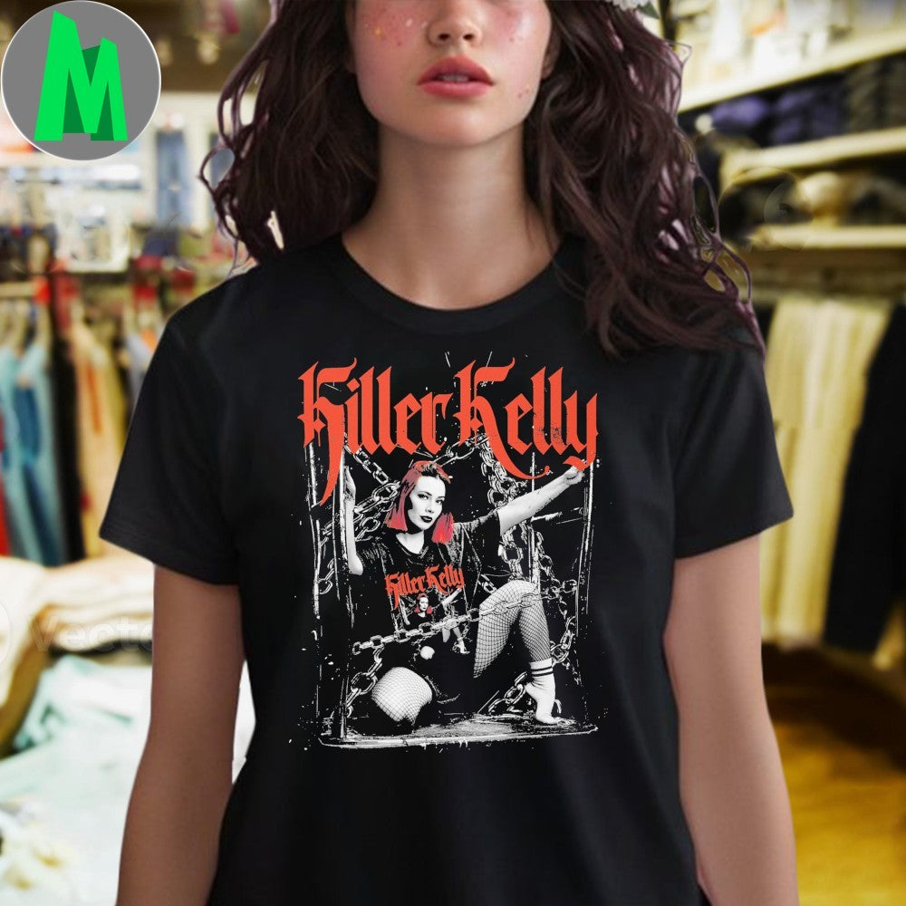 Killer Kelly Chained Wrestler Red Hair Graphic T-Shirt