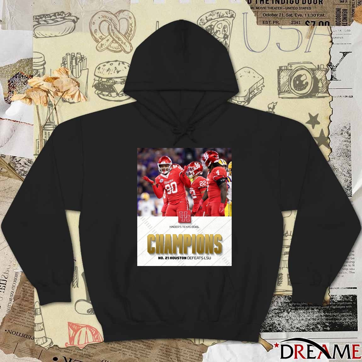 Kinder’s Texas Bowl Champions No 21 Houston Cougars Defeatrs LSU Poster t-shirt