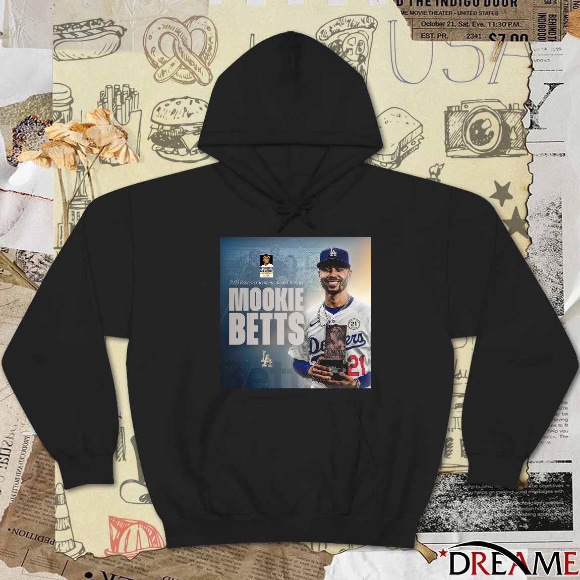 LA Dodgers Congratulations Mookie Betts 2025 Roberto Clemente Award Winner Poster t-shirt