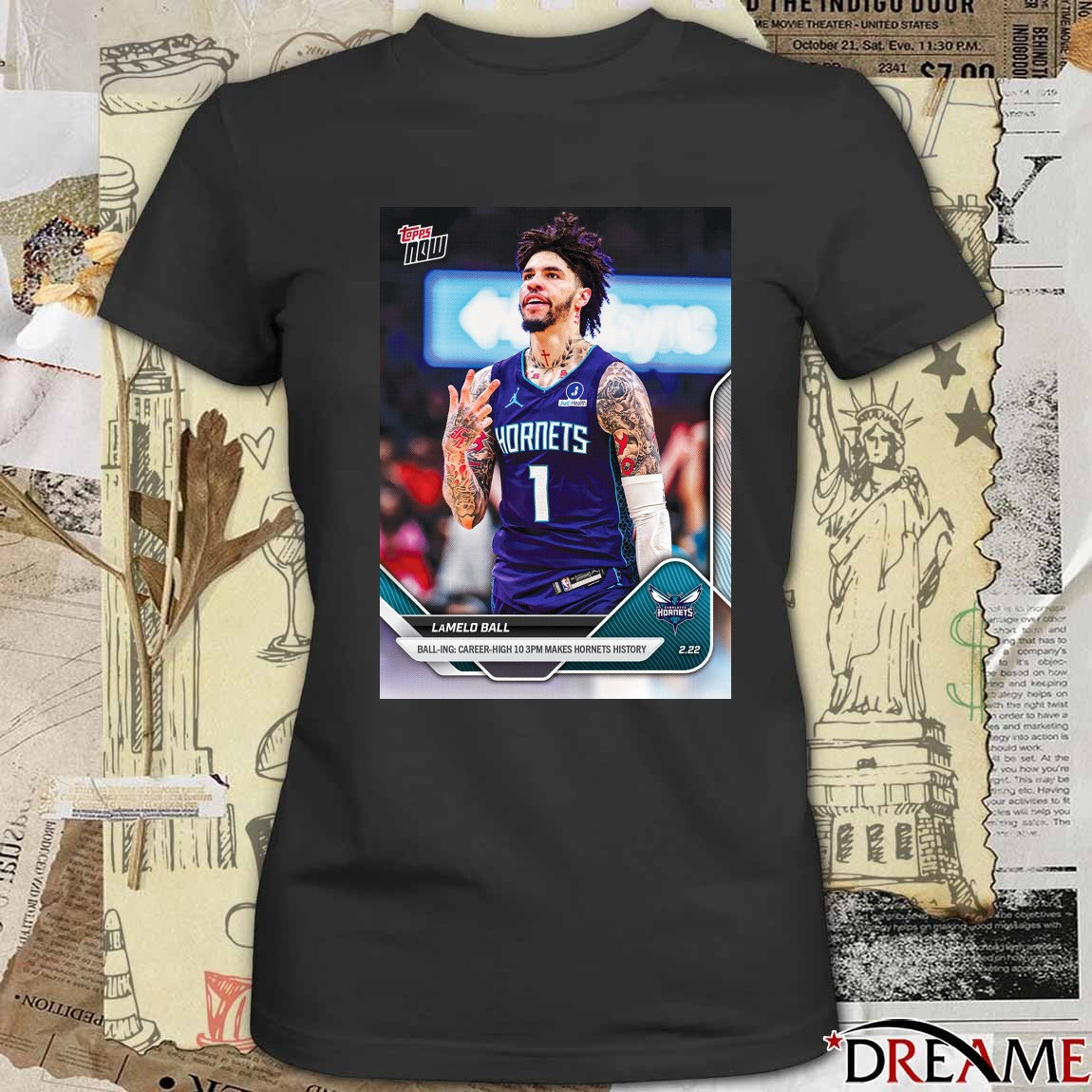 LaMelo Ball Ball-ing Career-High 10 3pm Makes Hornets History 2025-26 NBA Topps NOW t-shirt